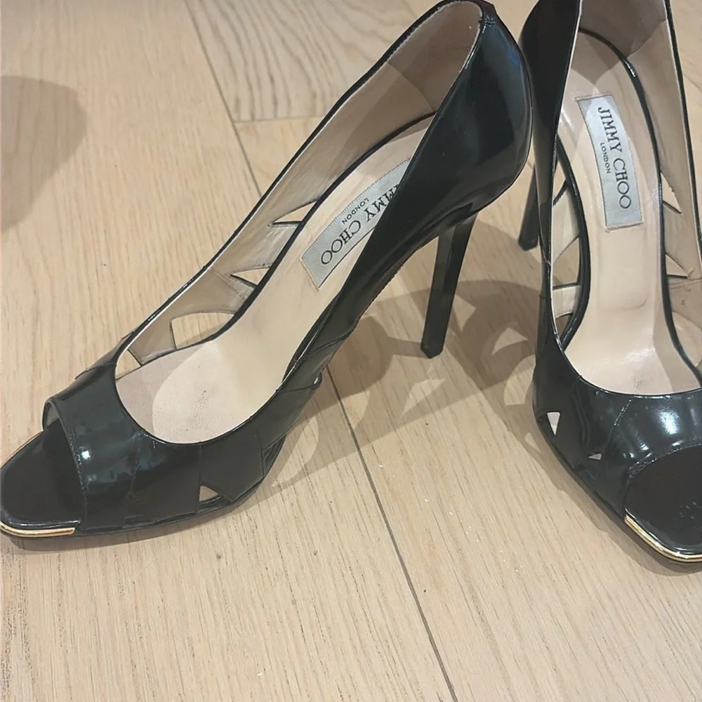 Vintage Gucci Black Leather Horsebit Strappy Heels | Size 38